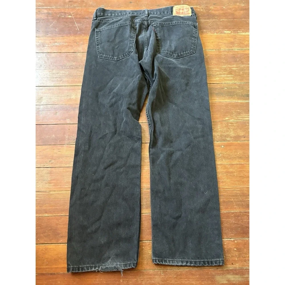 Levi's 505 Jeans Men's 36x32 Straight Black Denim